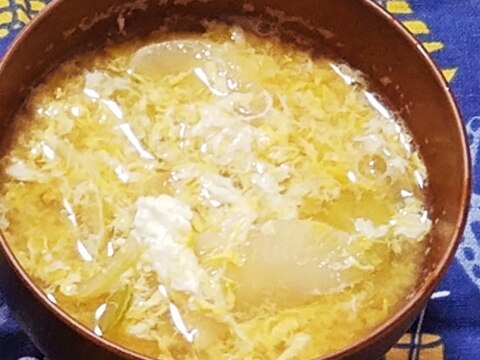 めんつゆで!玉ねぎの玉子スープ